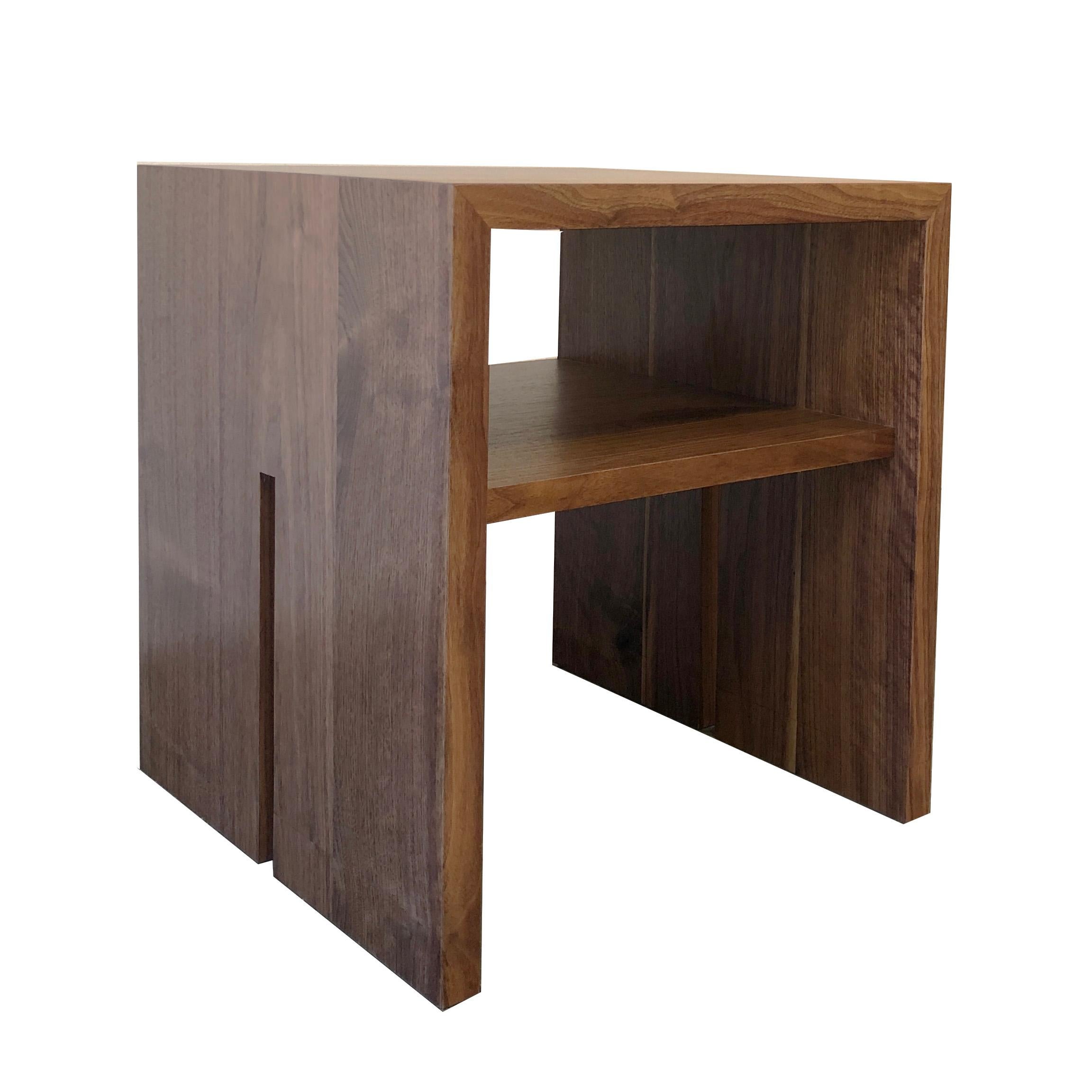 Contemporary James Side Table - Solid Walnut by Lynnea Jean For Sale