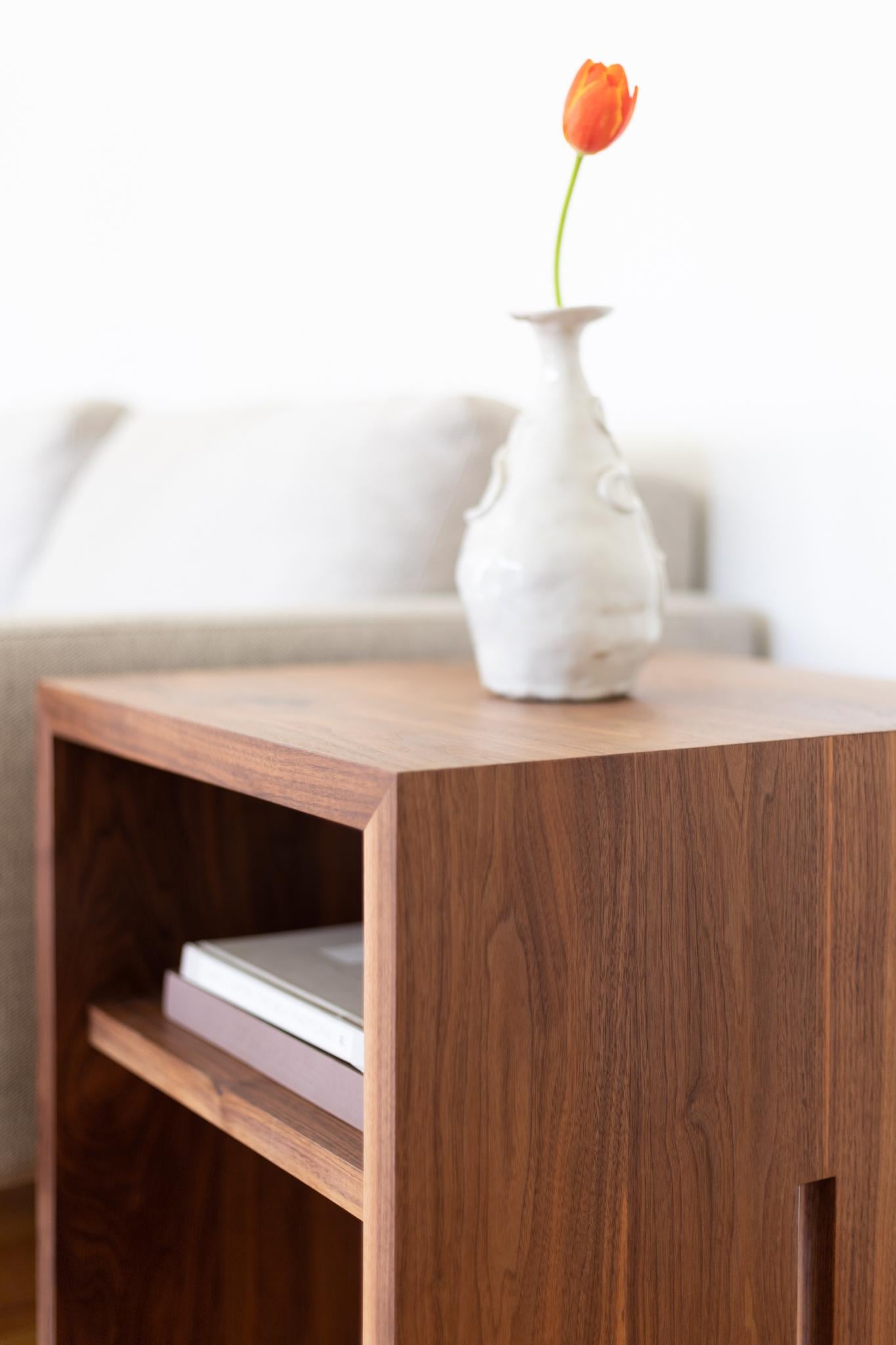 Solid Walnut James Side Table by Lynnea Jean For Sale 1