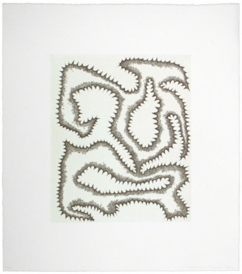 James Siena Abstract Print - Forma enfadada amb dents