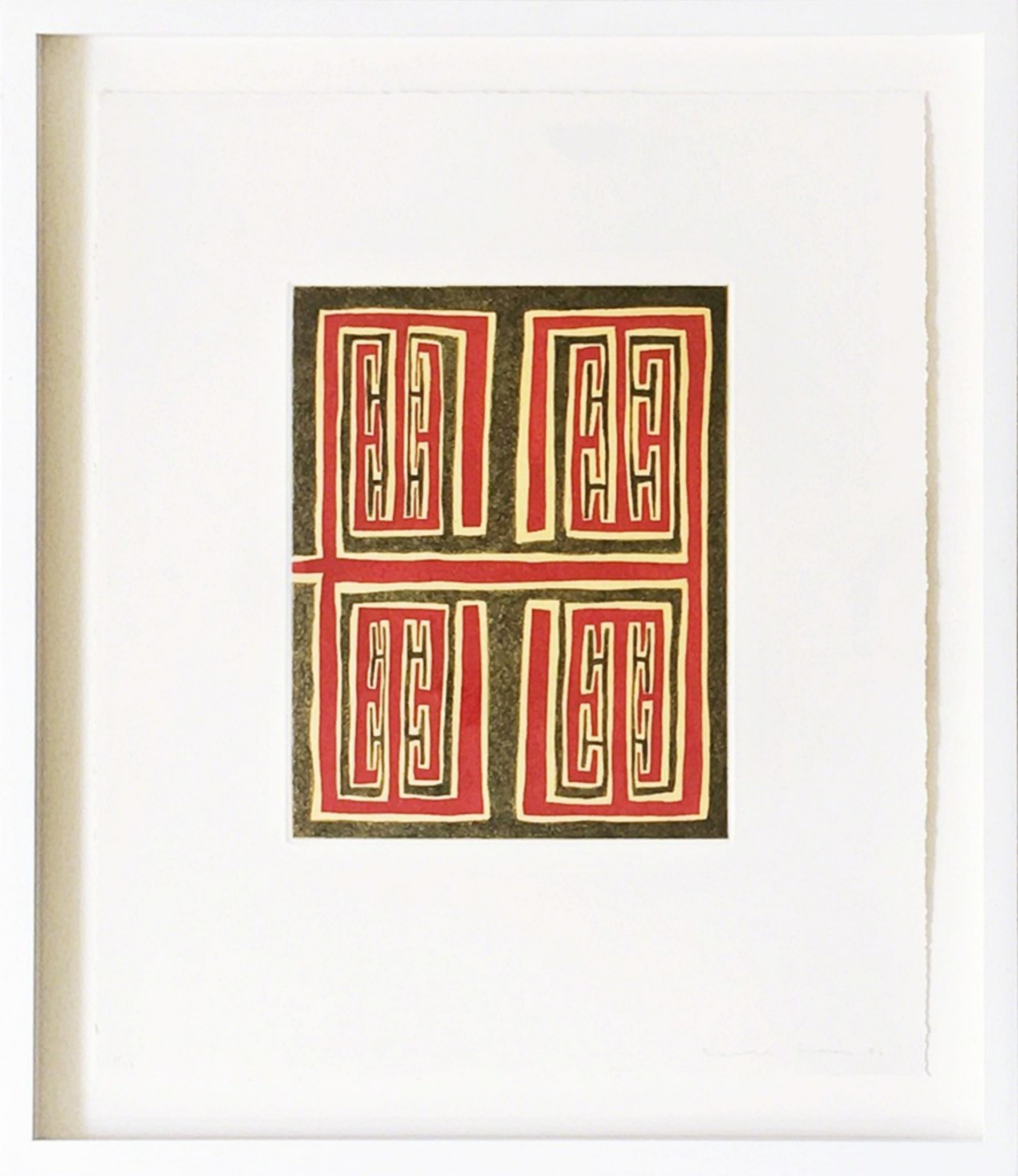 James Siena, astrazione geometrica, stampa natalizia, firmato/N, 8/54 incorniciato in vendita 1