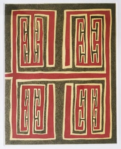 James Siena, astrazione geometrica, stampa natalizia, firmato/N, 8/54 incorniciato