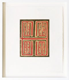James Siena - geometric abstraction Christmas print signed/N etching 8/54 Framed