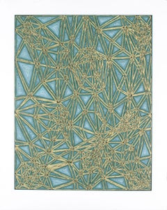 James Siena-Shifted Lattice-37" x 27.5"-Serigraph-2006-Abstract-Green