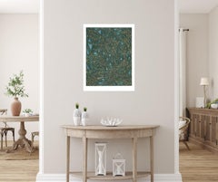 "Shifted Lattice" by James Siena (Geometric, Aqua, Green, Abstract, Line, Design