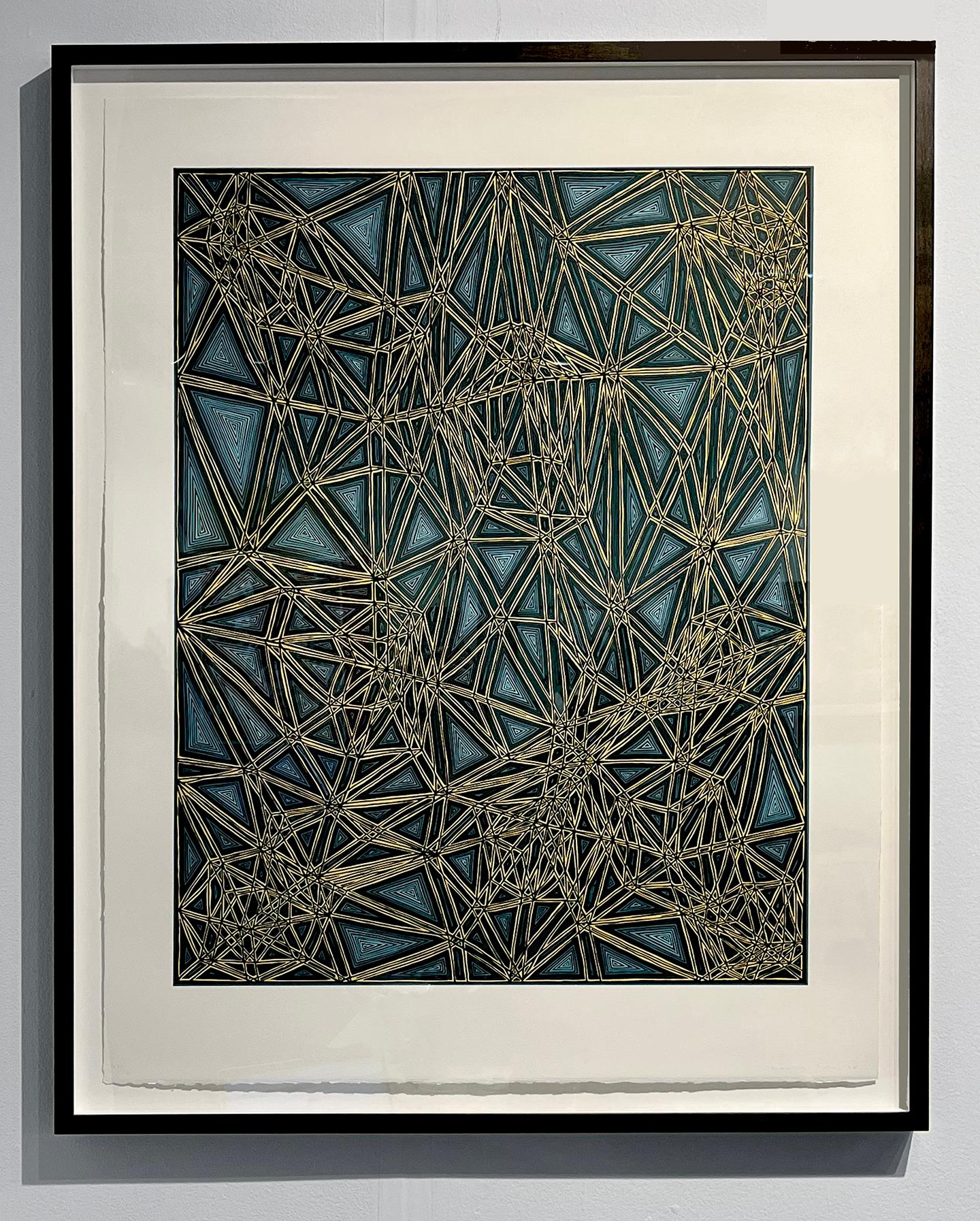 This is a fourteen (14) color screen print on Reeves textured rag paper, hand signed and numbered in graphite from an edition of 118. There are an additional 18 Artist Proofs. The print was inspired from an enamel painting of the same name, which