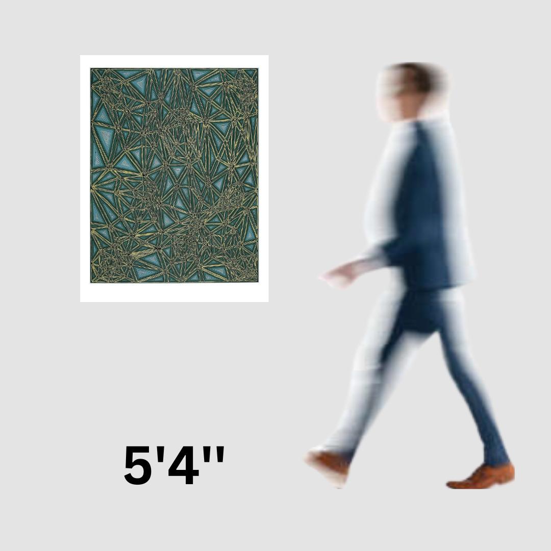 Impression en édition limitée Shifted Lattice de James Siena (motif vert et bleu) en vente 2