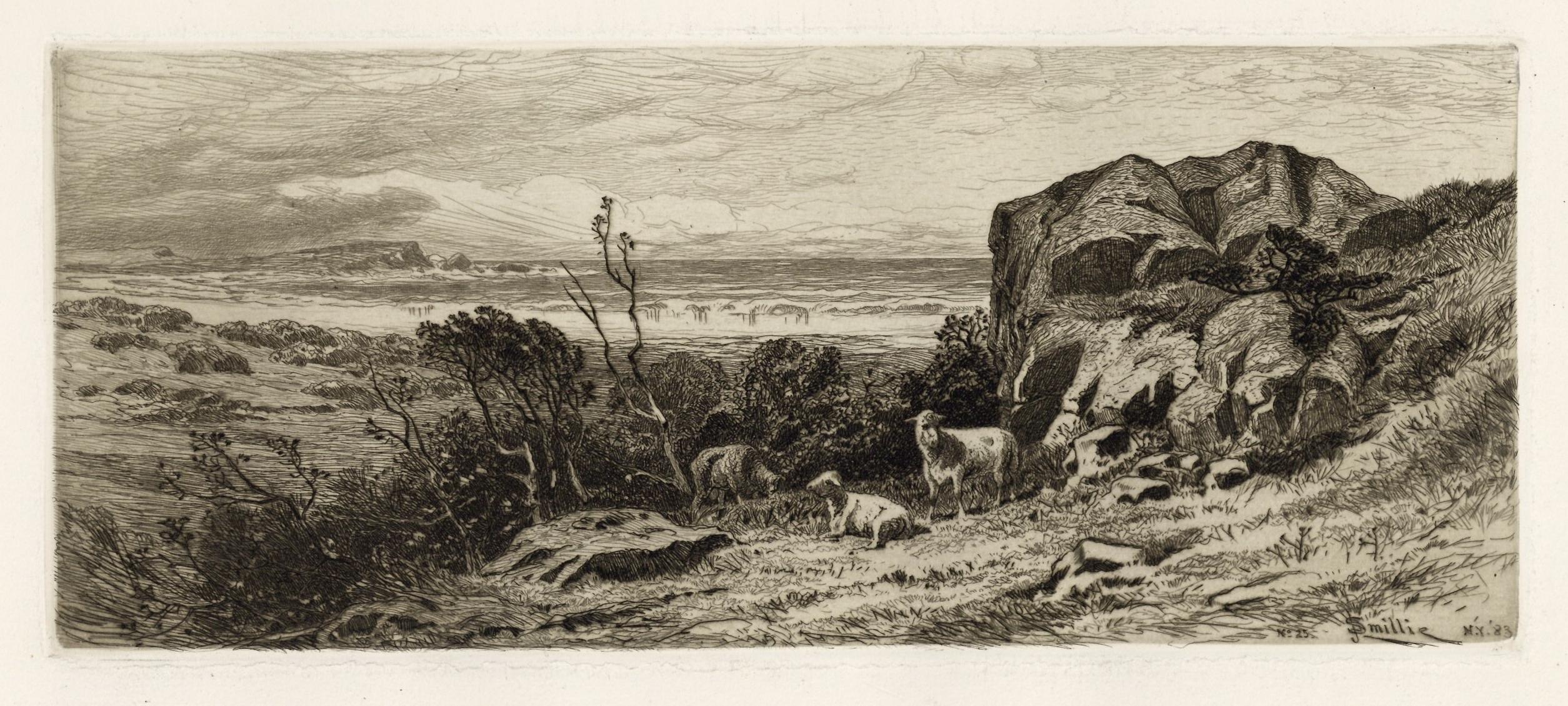 "At Marblehead Neck" original etching - Print by James Smillie