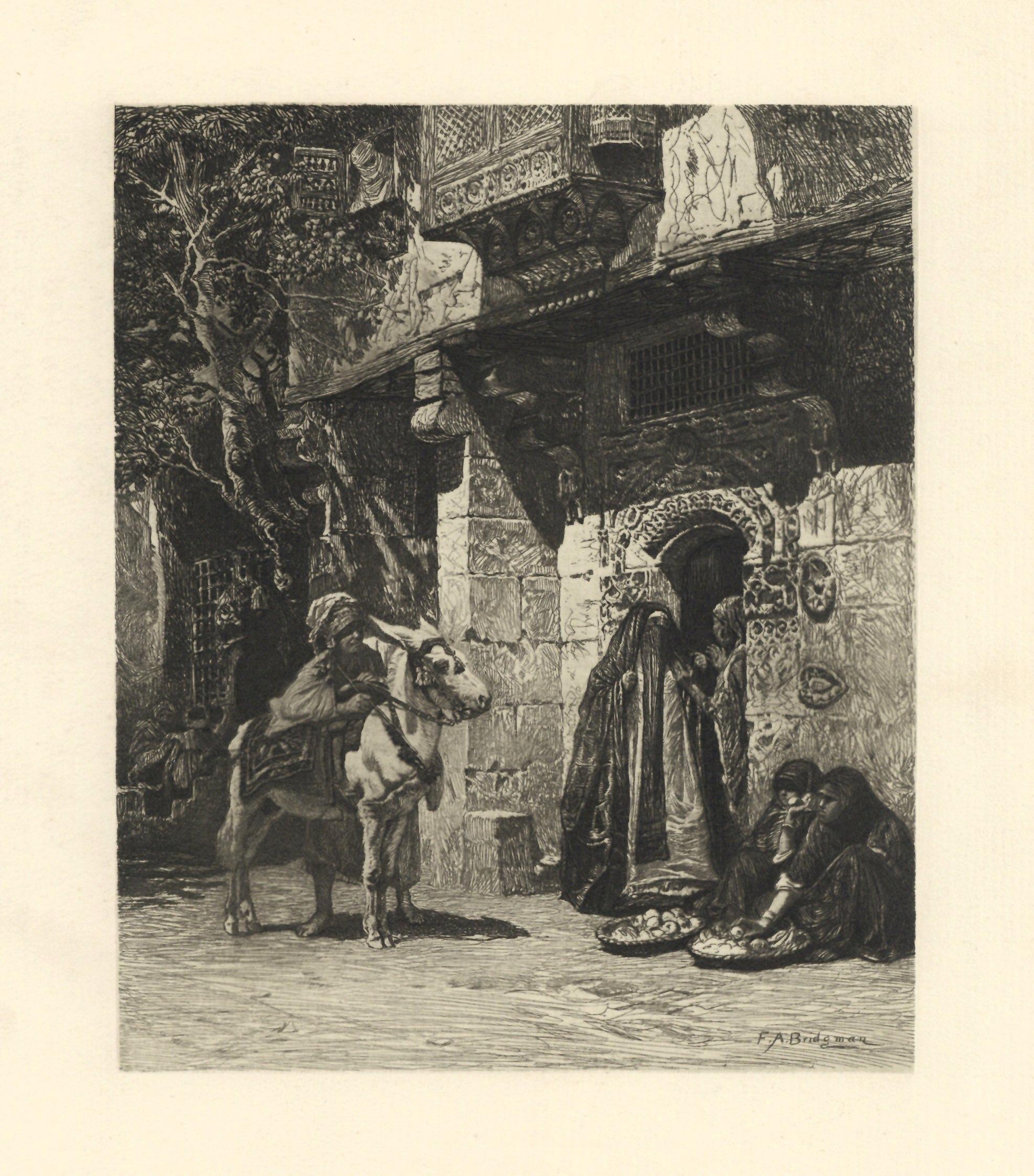 "Lady of Cairo Visiting" etching - Print by James Smillie