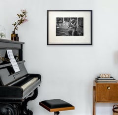 Bluesman on Beale di James Sparshatt.  Stampa al platino di un chitarrista blues