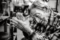 Dagoberto by James Sparshatt. Black and white portrait of an old Cuban musician