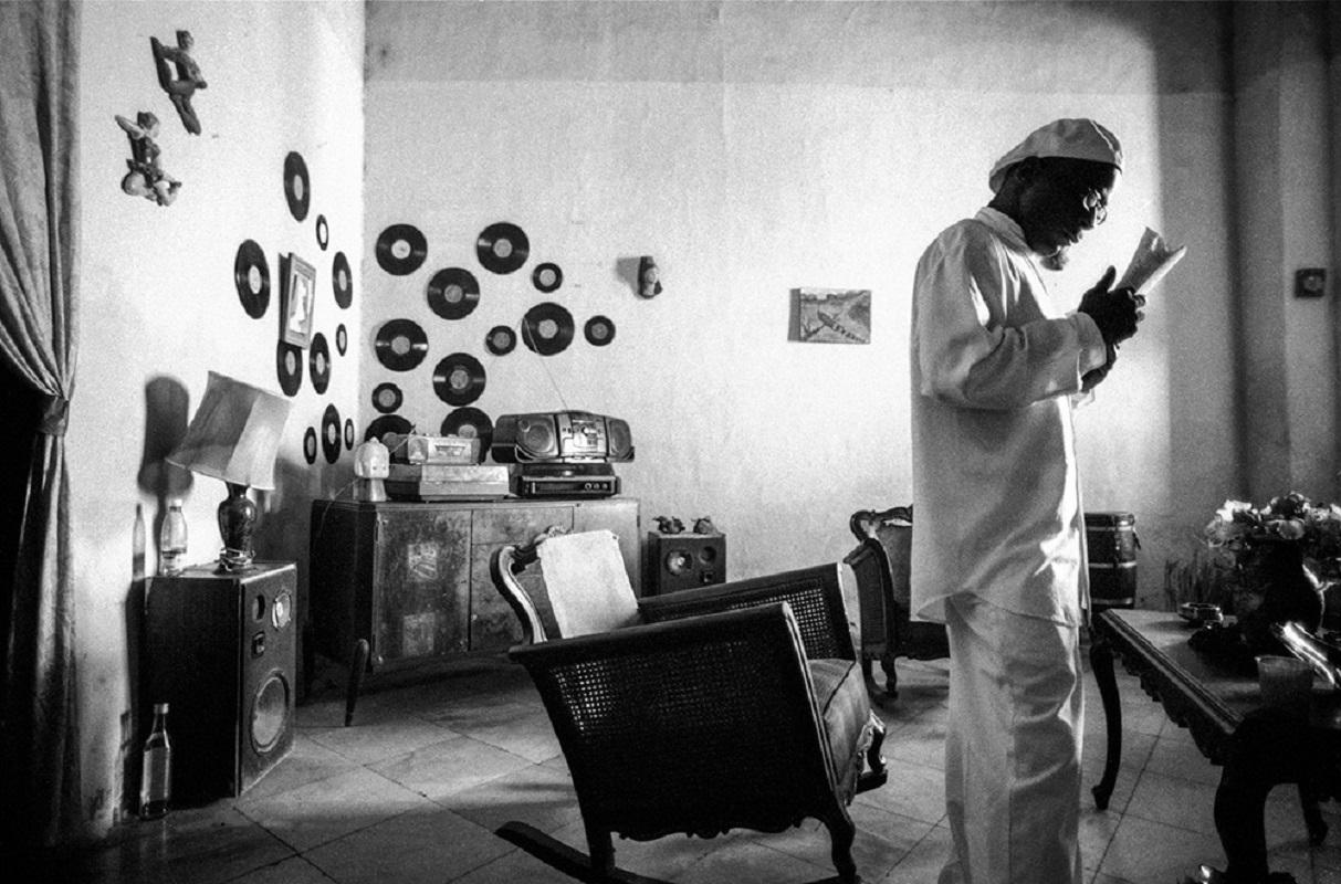 A musician from the band Iroso Obba at home with his collection of discs

James Sparshatt’s photographs of music and dance capture the emotion and intensity of people lost in the rhythm of the moment.

The work is available as silver gelatin and