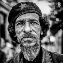 El Revolucionario by James Sparshatt. Black and white portrait from Cuba. 2000