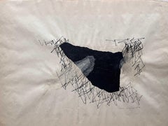 1958 Ink Collage '#1', Abstract Mixed Media, Framed, Mid-20th Century