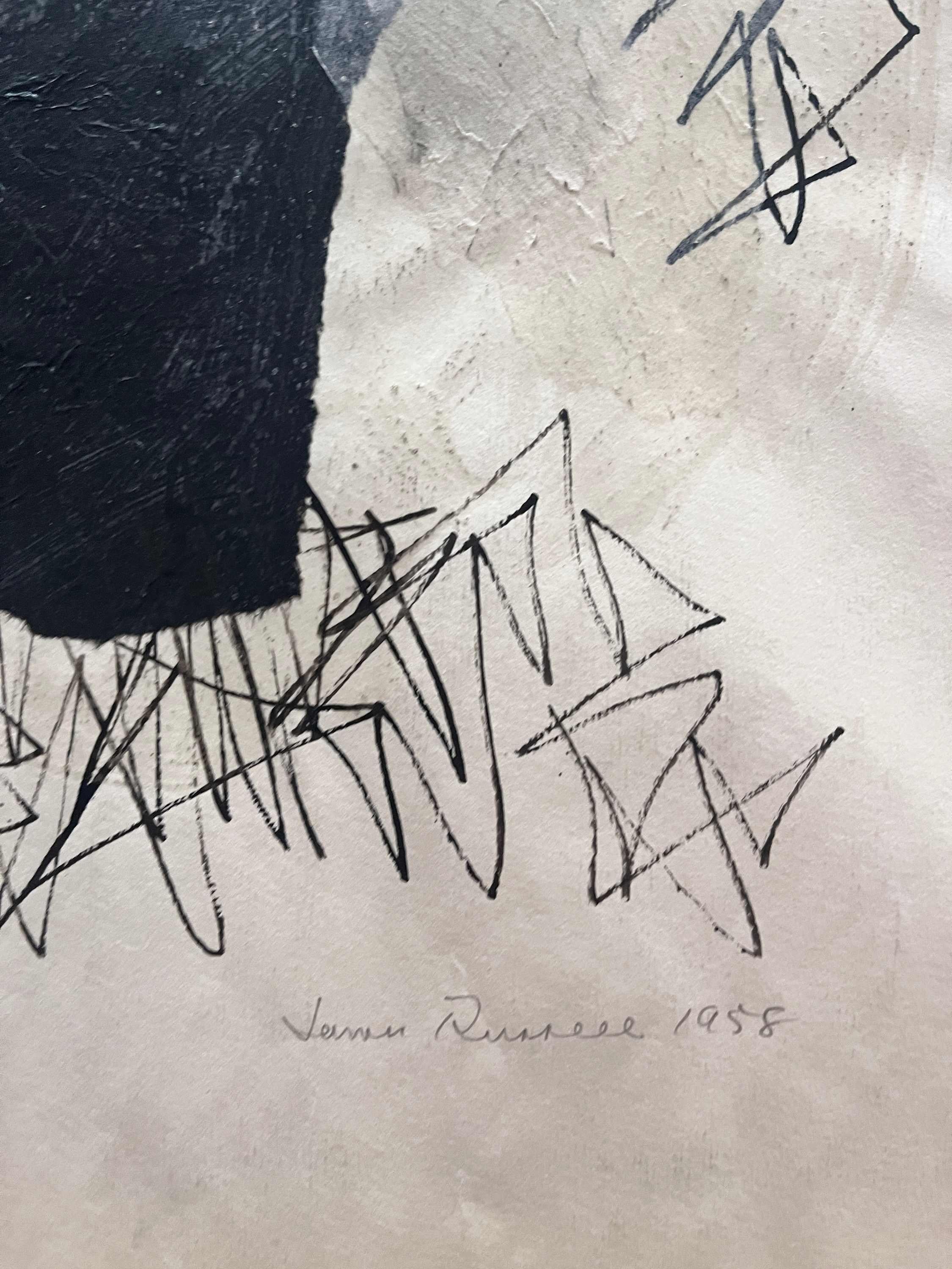 1958 Collage à l'encre 