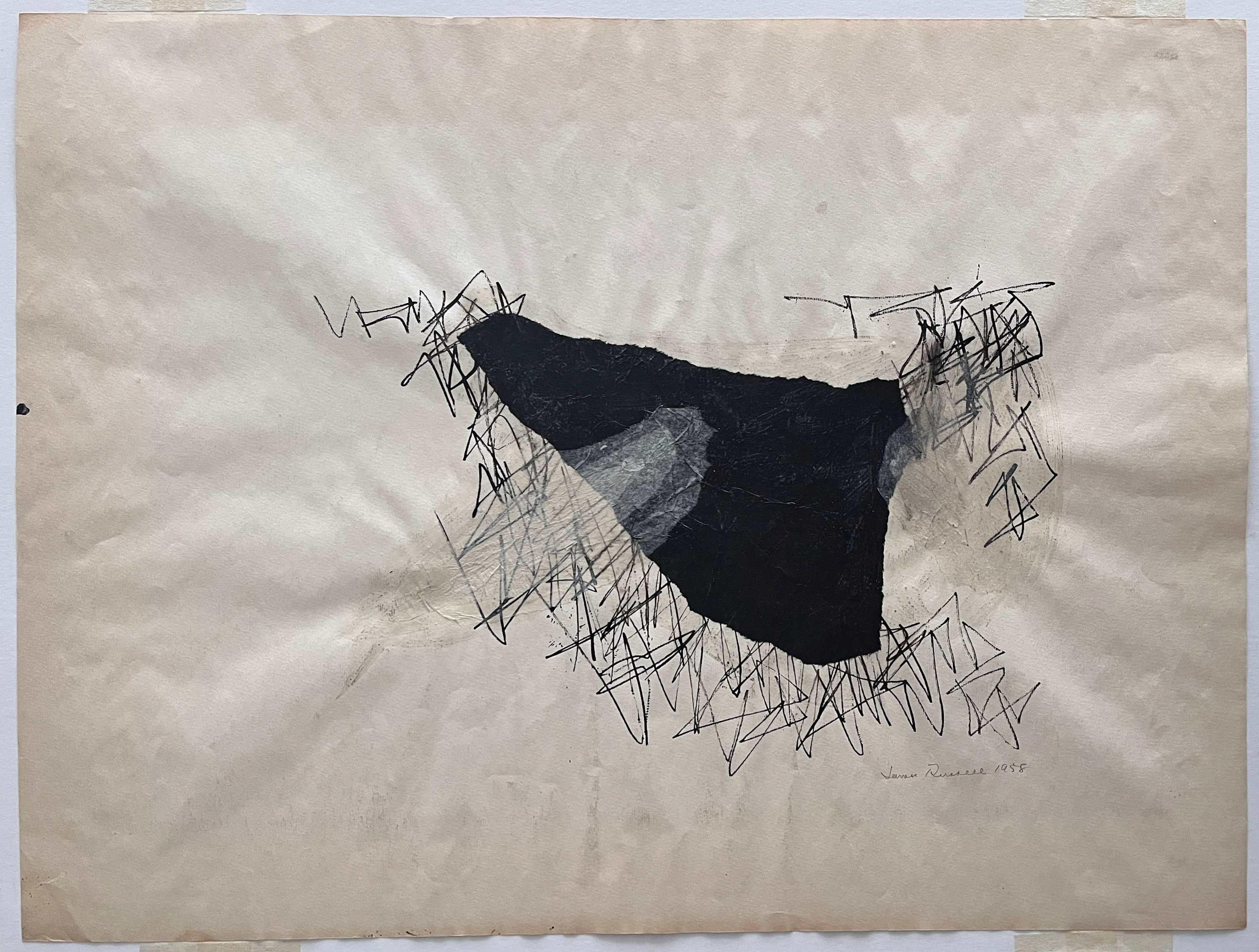 1958 Collage à l'encre 