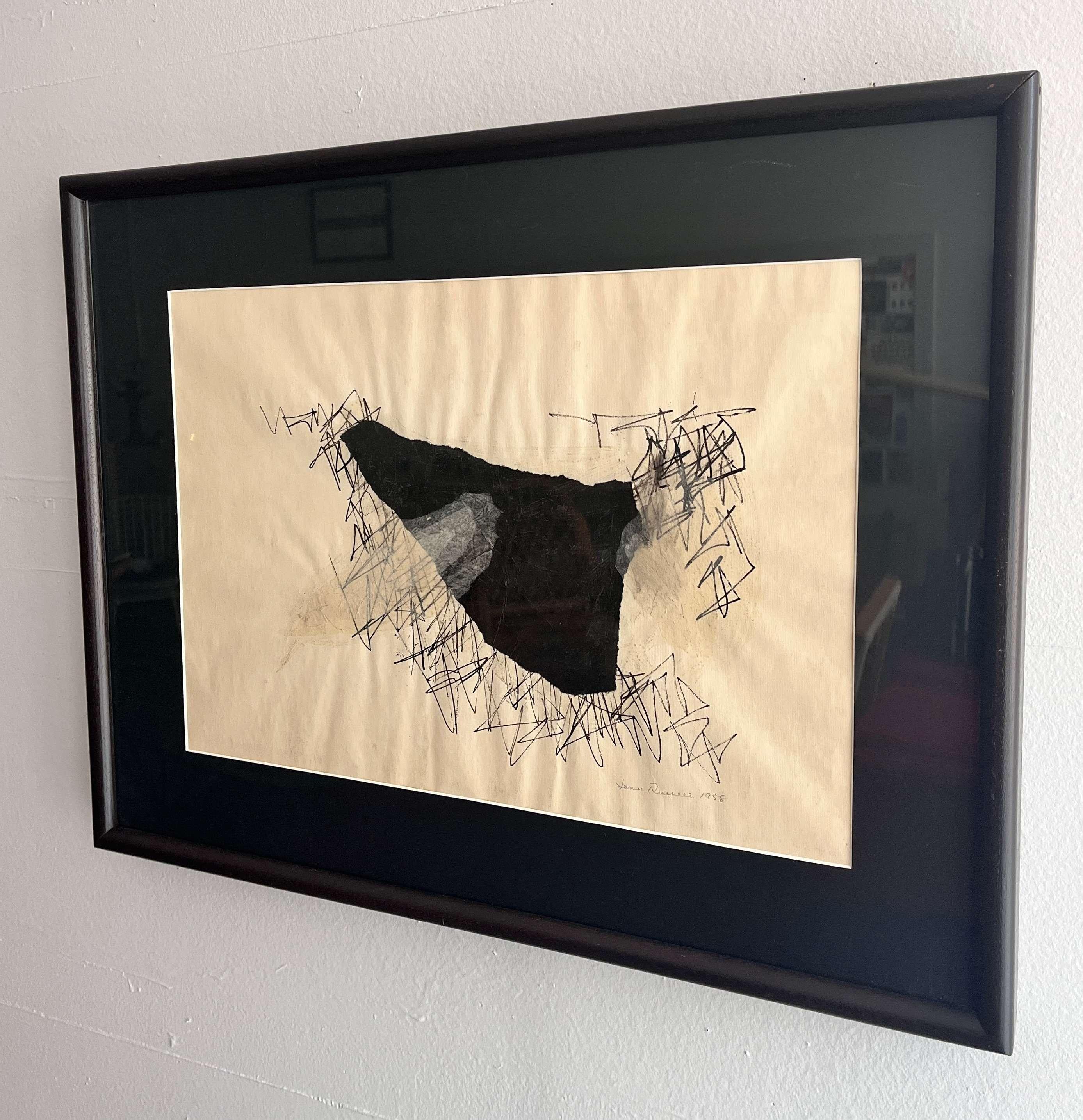 1958 Collage à l'encre 