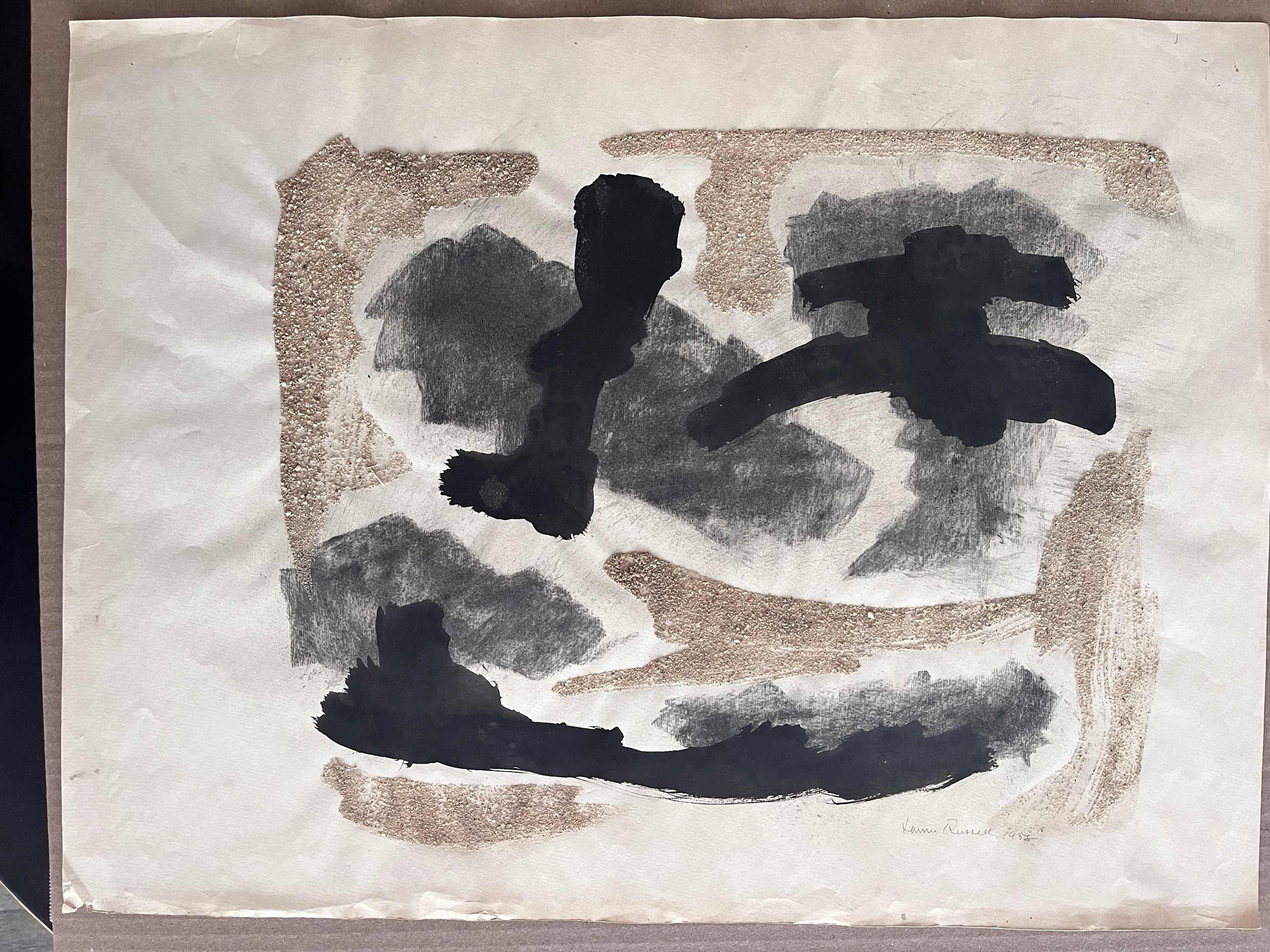 1958 Collage astratto a tecnica mista 