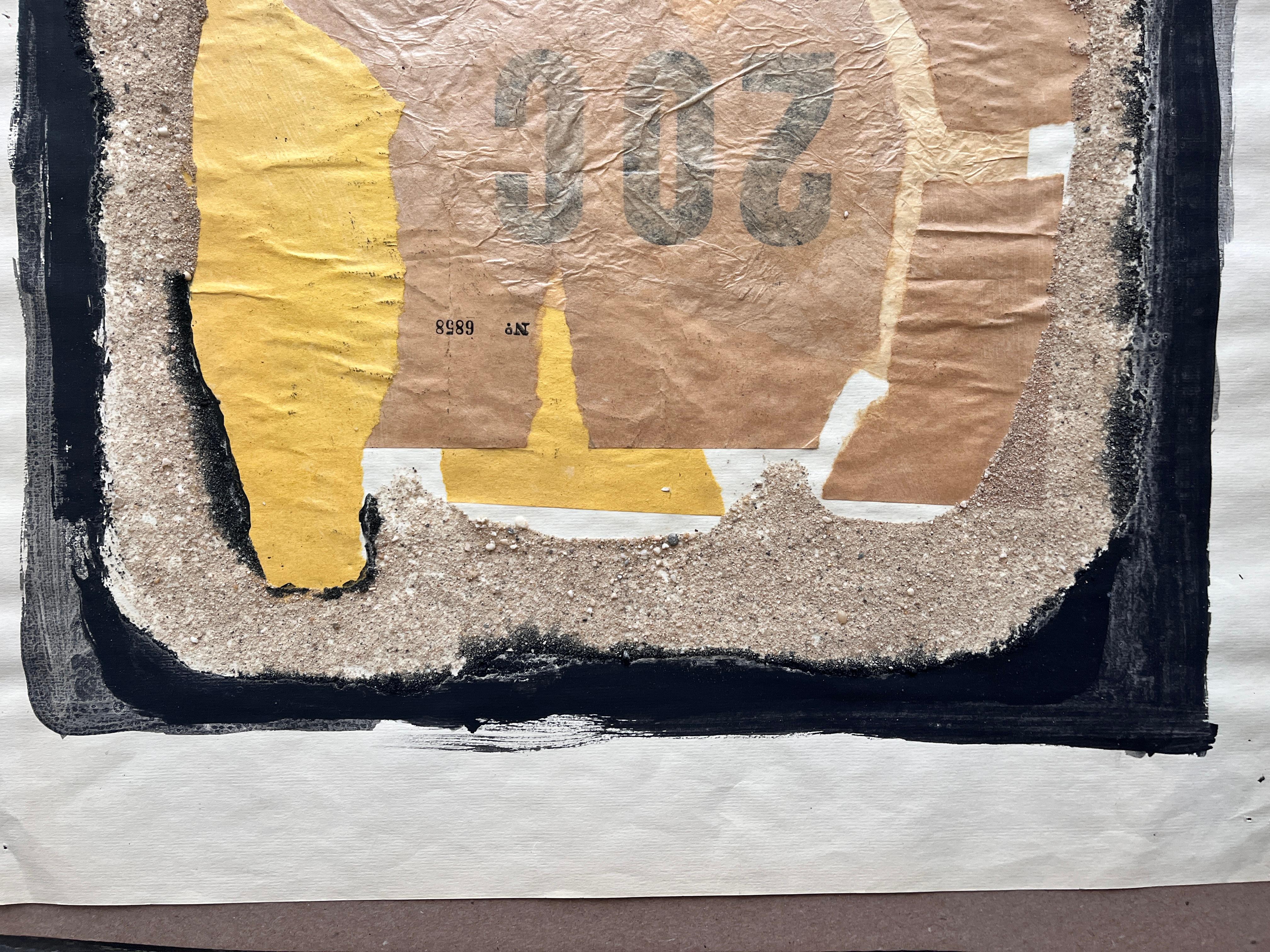 1958 Collage astratto a tecnica mista 