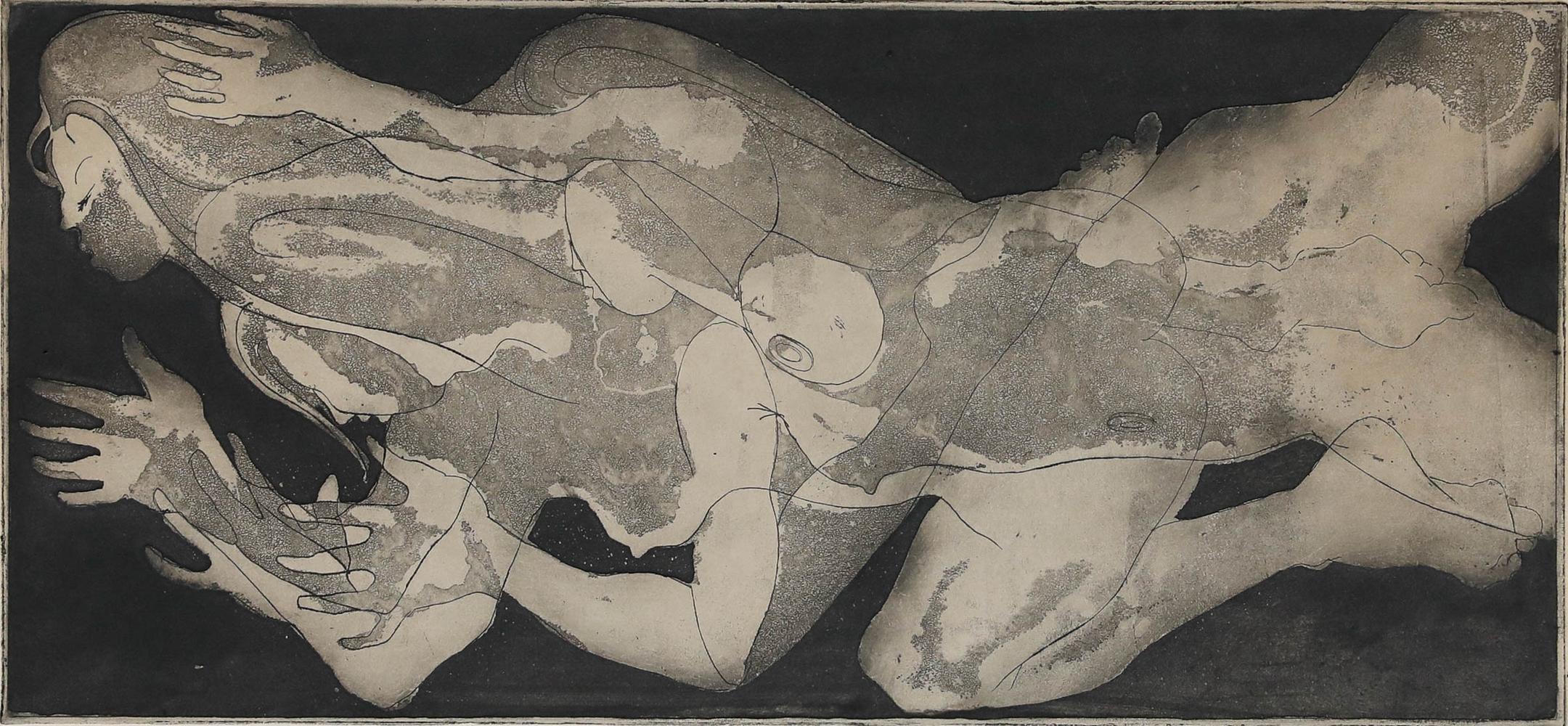 James Spence (1929-2016) - Acquaforte del 1979, galleggiante - Print di James Spencer Russell