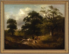 James Stark (Circle), Wooded Landscape With Country Track, Shepherd & Sheep