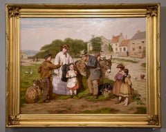 Peinture à l'huile de James Stokeld « Le vendeur de jouets itinérant »