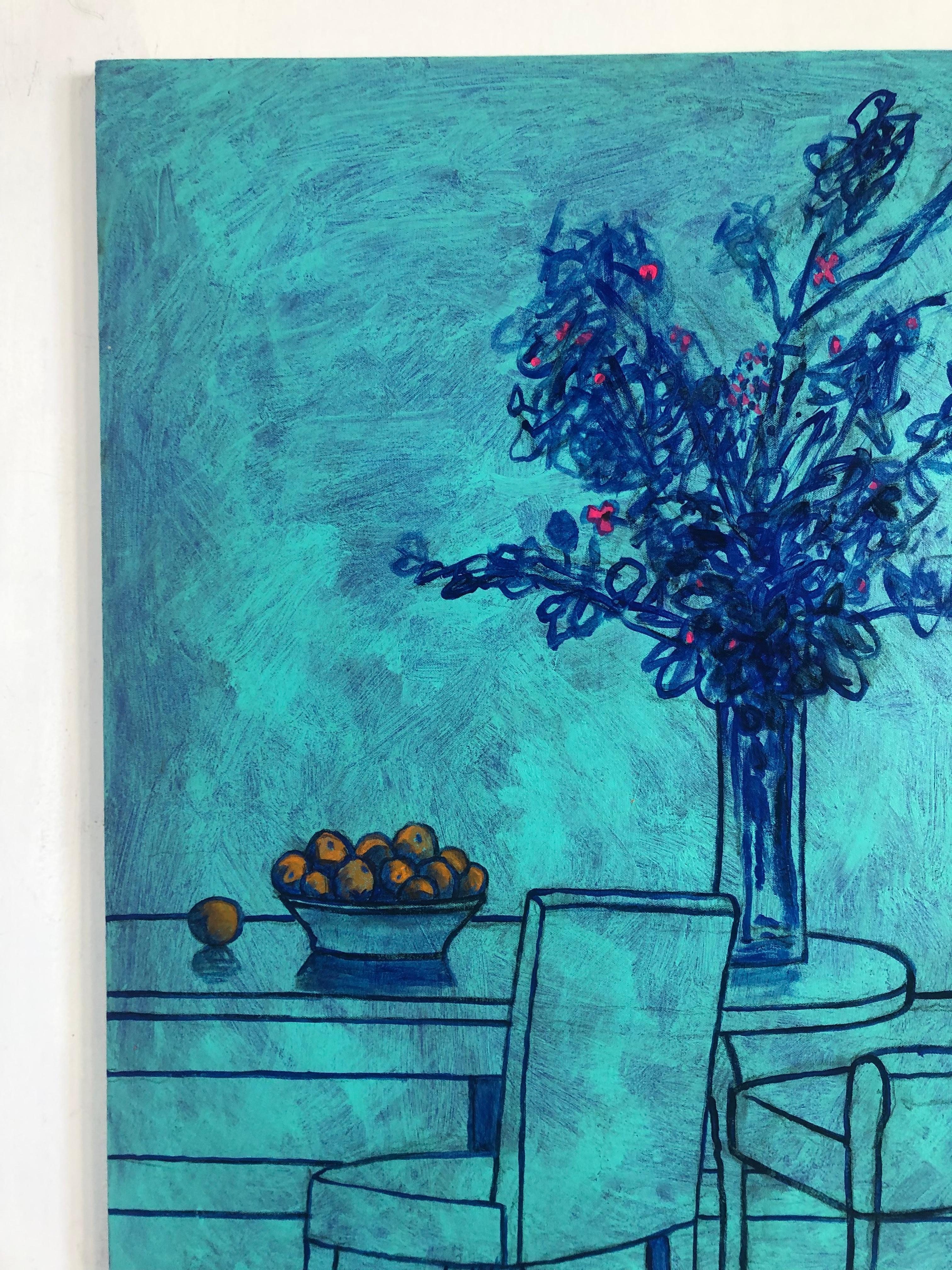 James Strombotne, Gemälde in Acryl auf Leinwand, Titel „Stillleben mit Oranges“ (amerikanisch) im Angebot