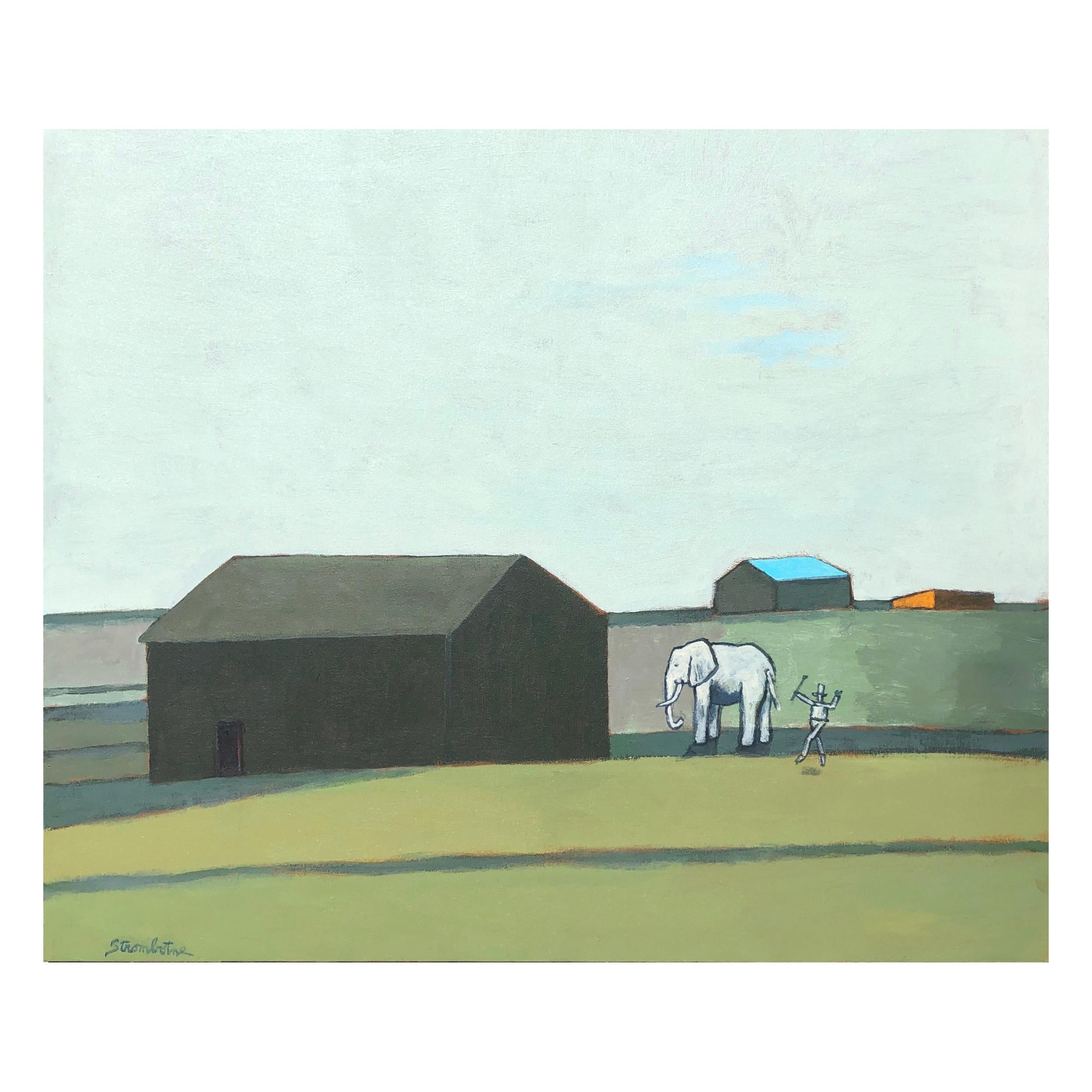 James Strombotne "My Elephant" Acrylic on Canvas Painting, 2018