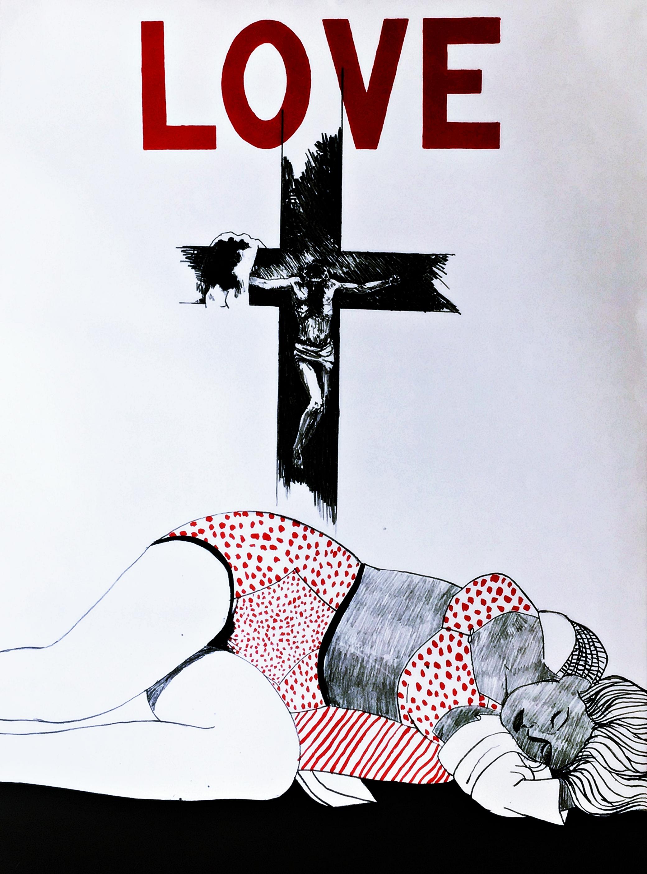 James Strombotne
Amore, 1965
Litografia con bordi decolorati
Firmato a mano, datato e annotato 