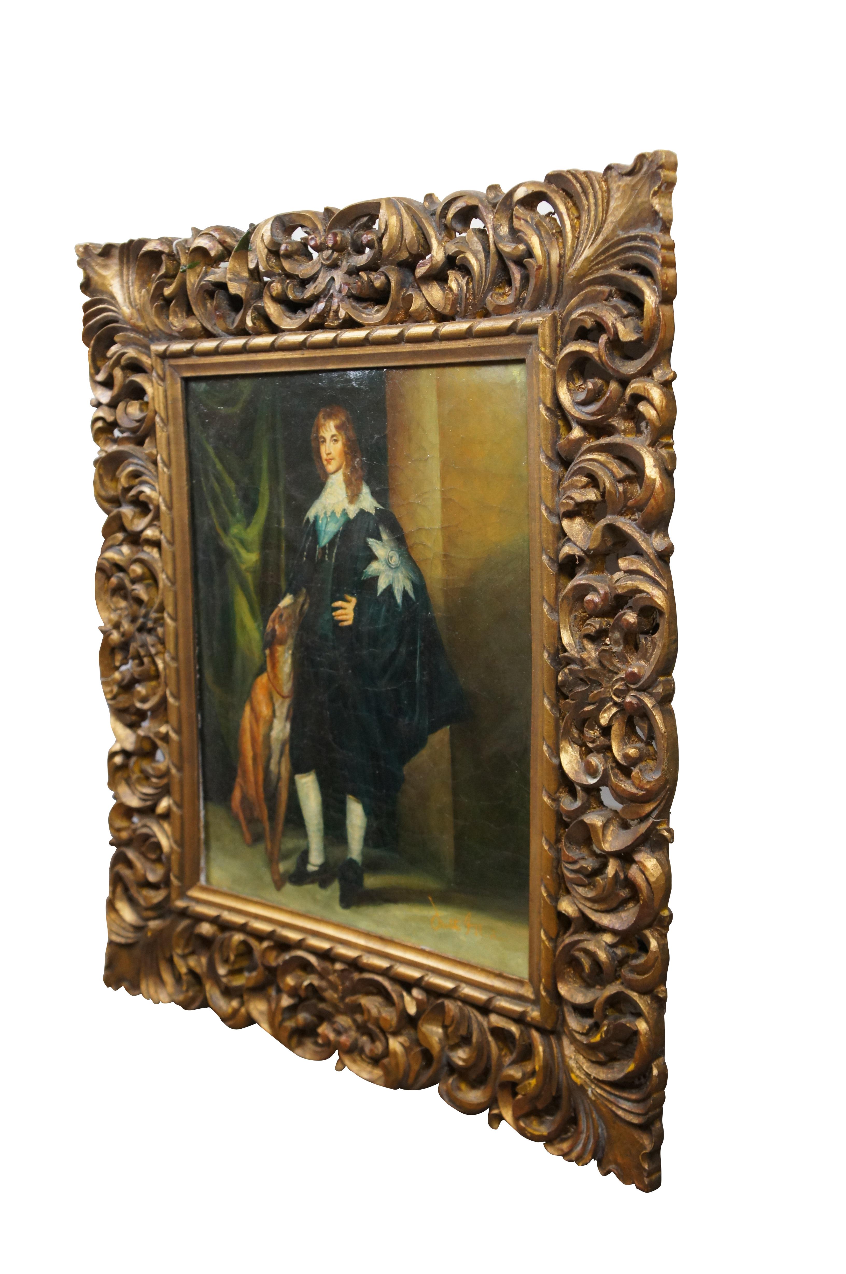 James Stuart Duke of Richmond Greyhound Oil Painting After Anthony Van Dyck 36