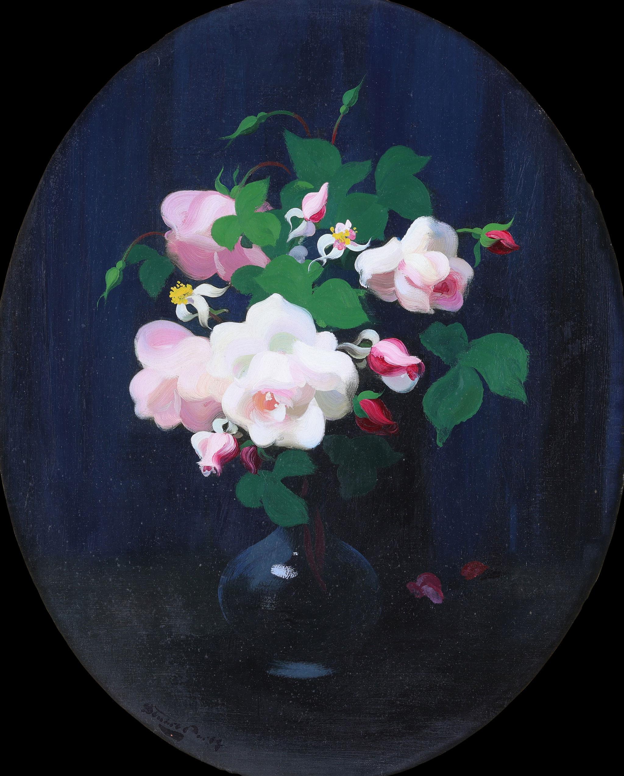 A Still Life of Begonias - Impressionist Painting by James Stuart Park