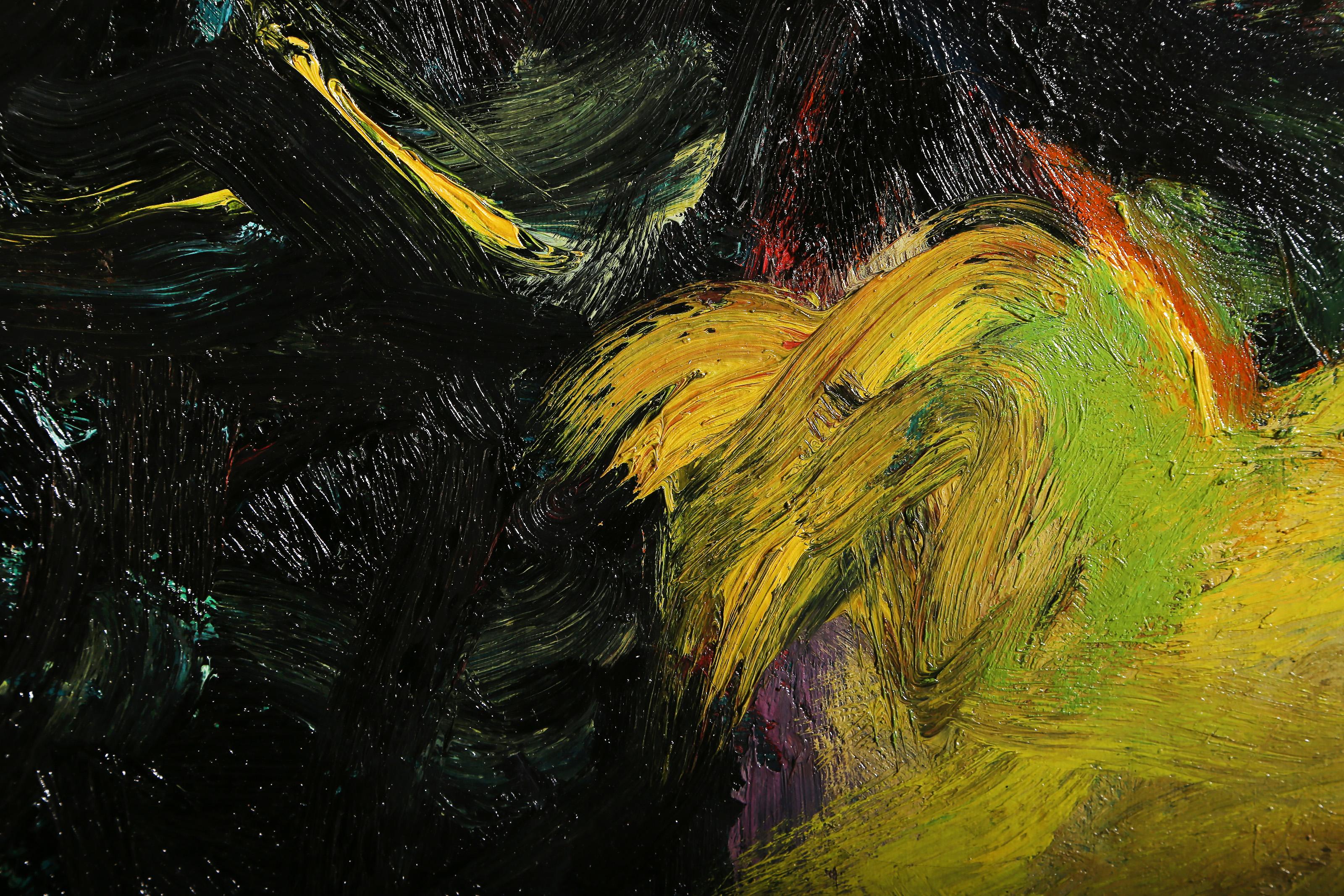 Notti luminose, pittura a olio di espressionismo astratto di James Hiroshi Suzuki - Painting di James Suzuki
