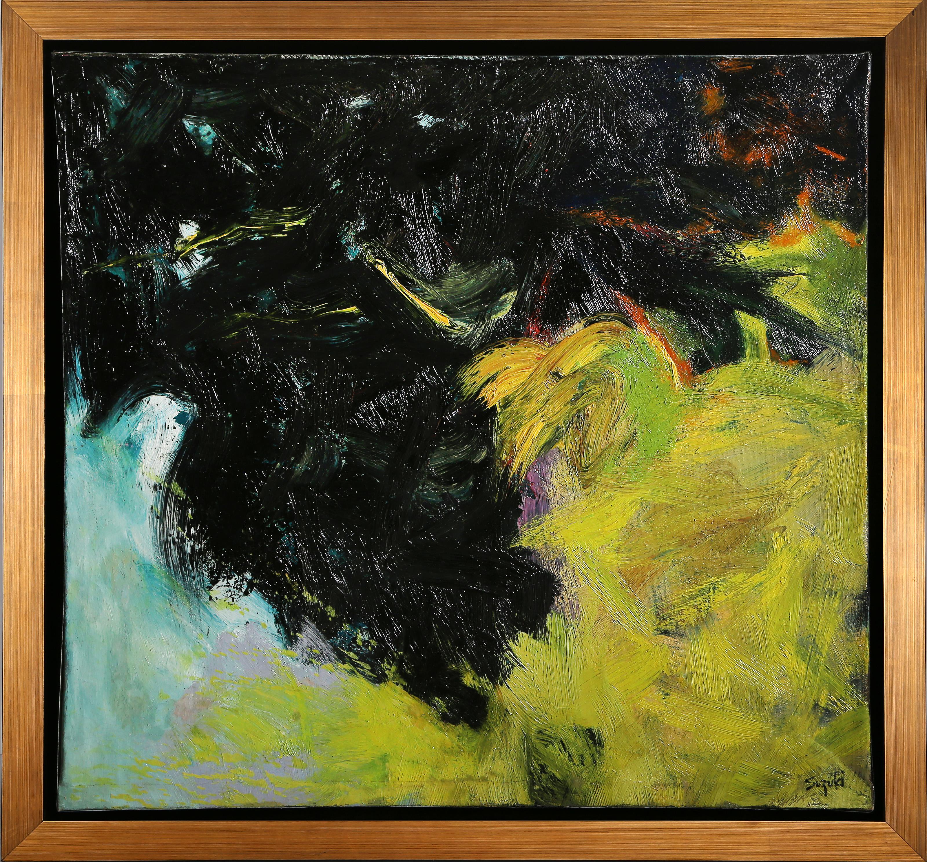 Abstract Painting di James Suzuki - Notti luminose, pittura a olio di espressionismo astratto di James Hiroshi Suzuki