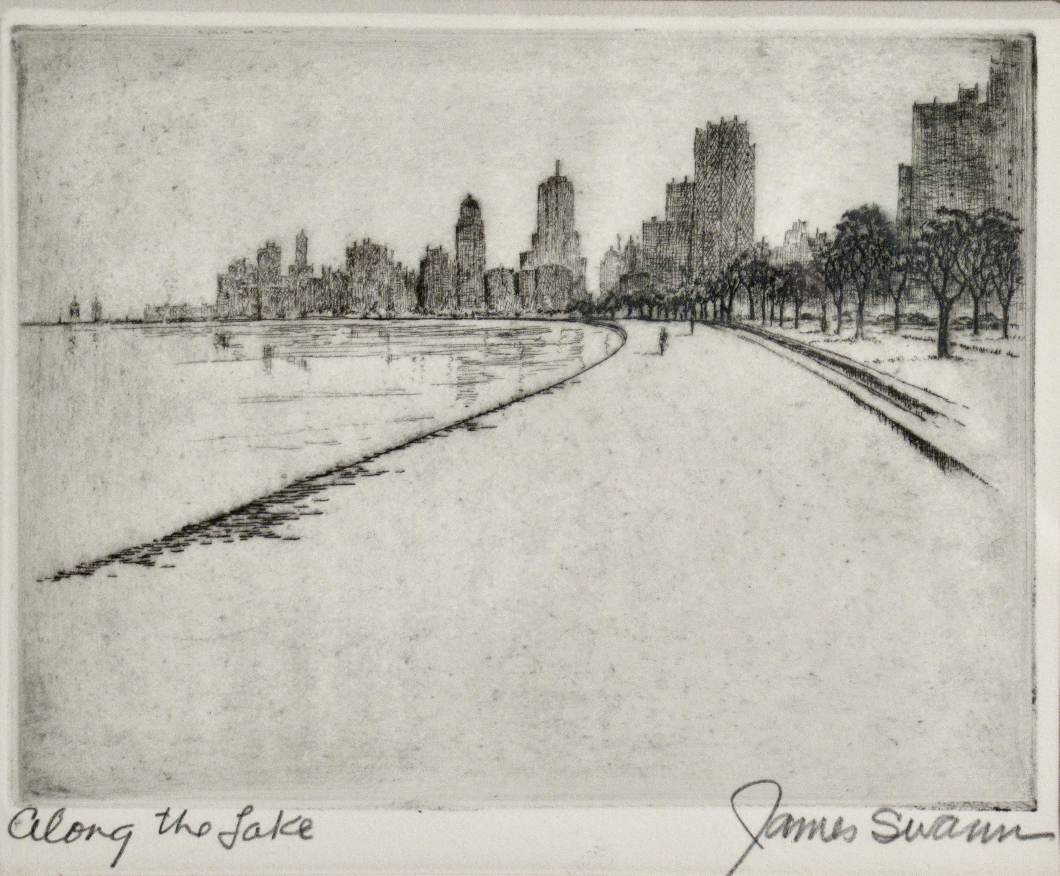 Lungo il lago (Lago Michigan, Chicago) - Print di James Swann
