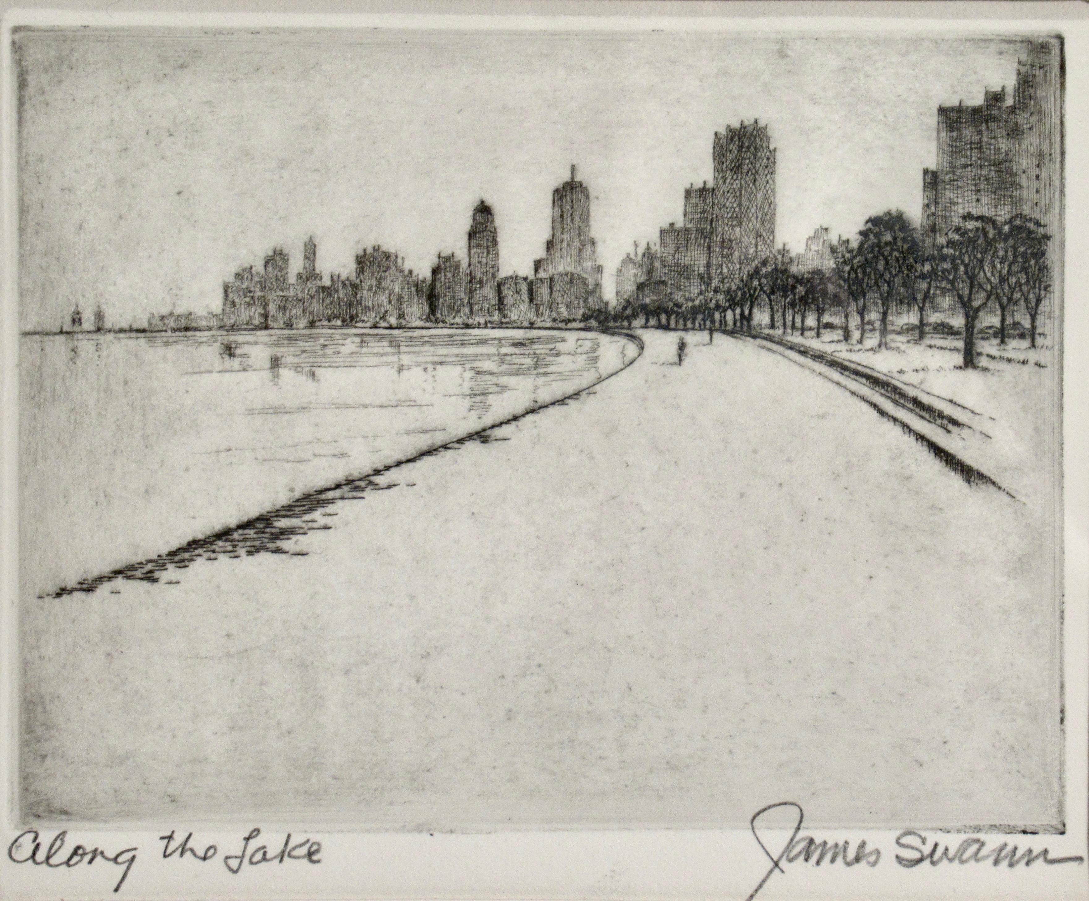 Along the Lake (Lake Michigan, Chicago) - Print by James Swann