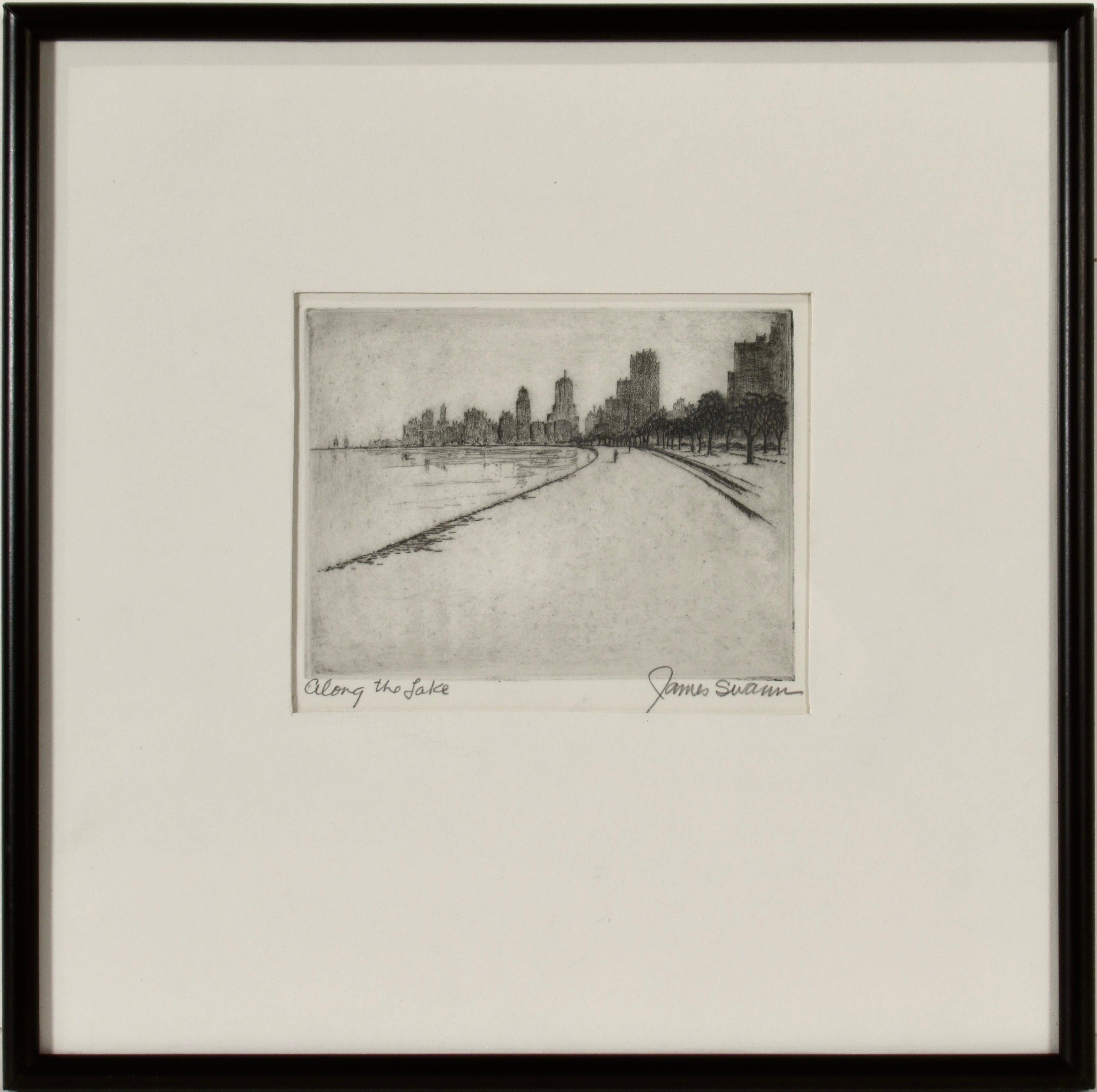 Landscape Print di James Swann - Lungo il lago (Lago Michigan, Chicago)
