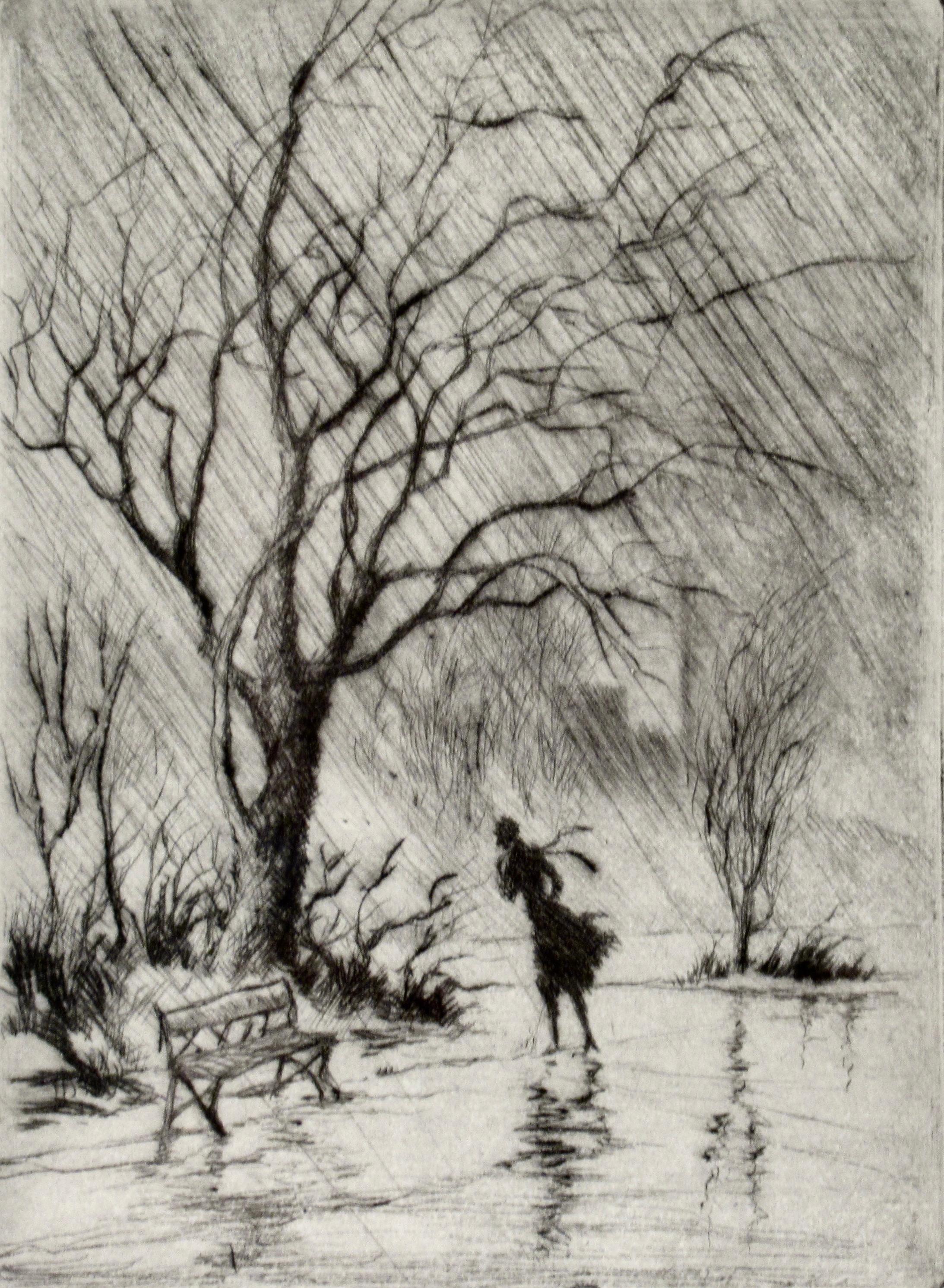 Drenched (Lincoln Park, Chicago) - Print Realismo americano di James Swann