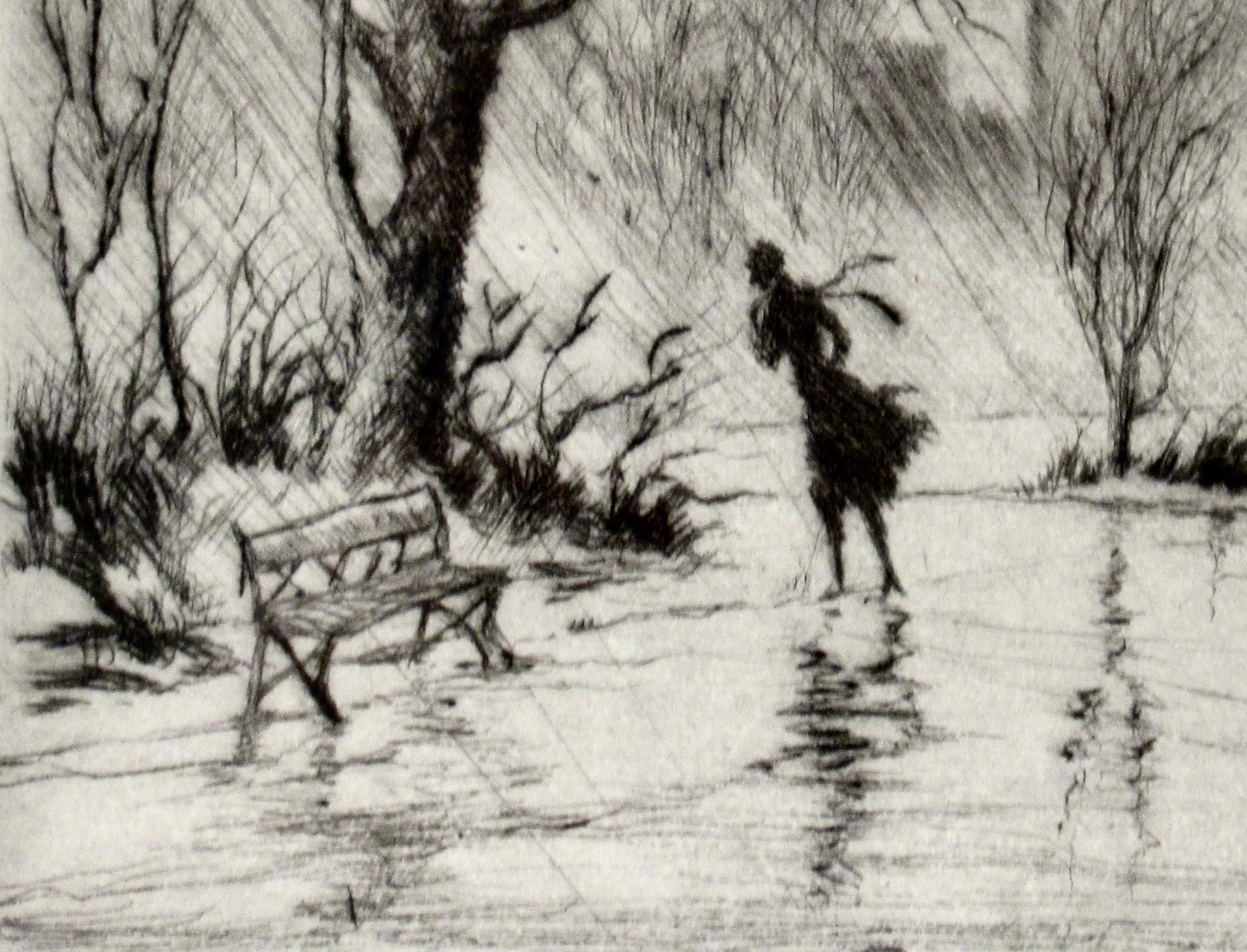 Drenched (Lincoln Park, Chicago) - Landscape Print Beige di James Swann
