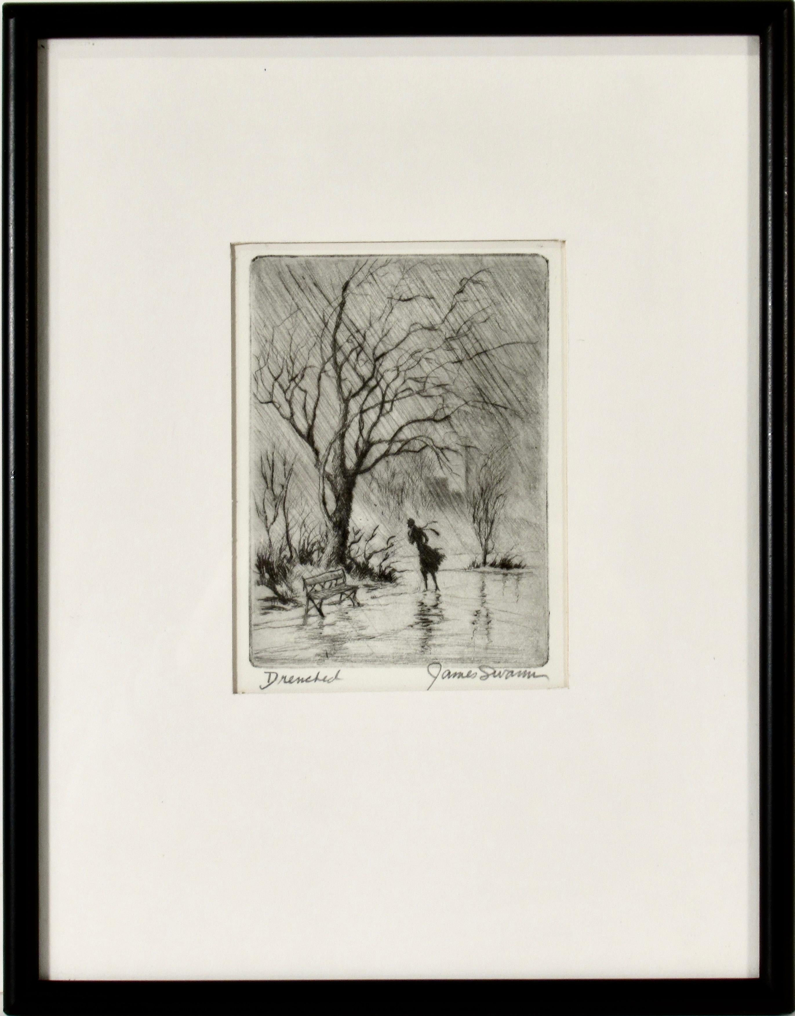 James Swann Landscape Print – Durchtränkt (Lincoln Park, Chicago)