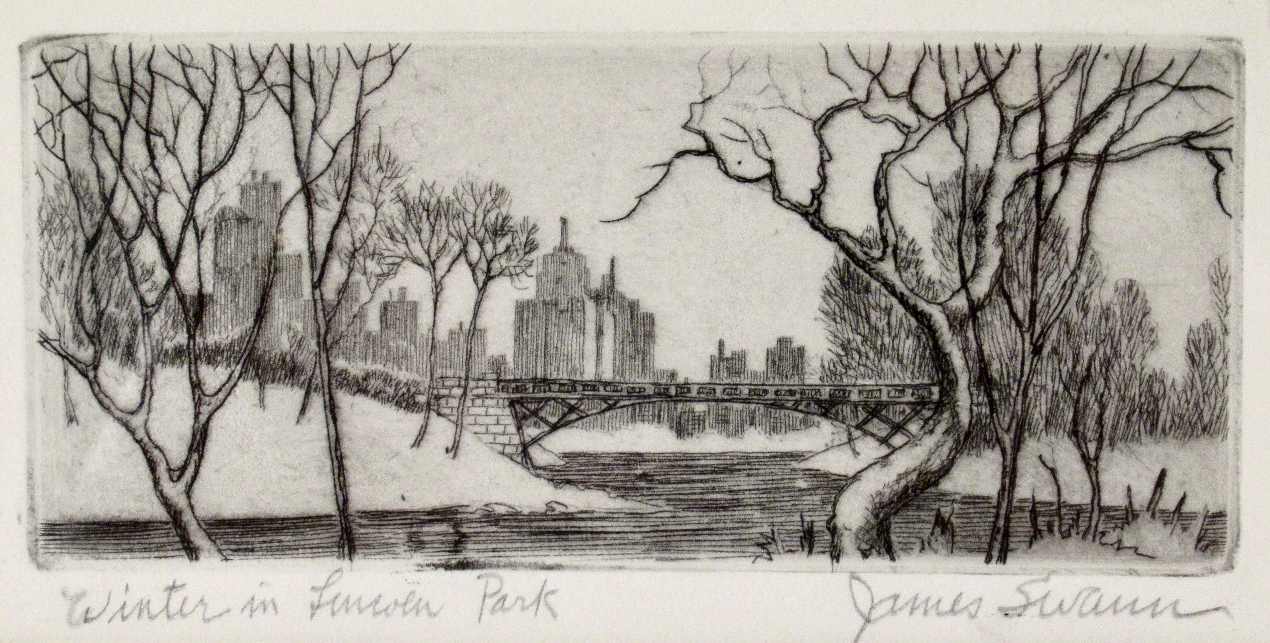 Winter in Lincoln Park (Chicago) - Print by James Swann