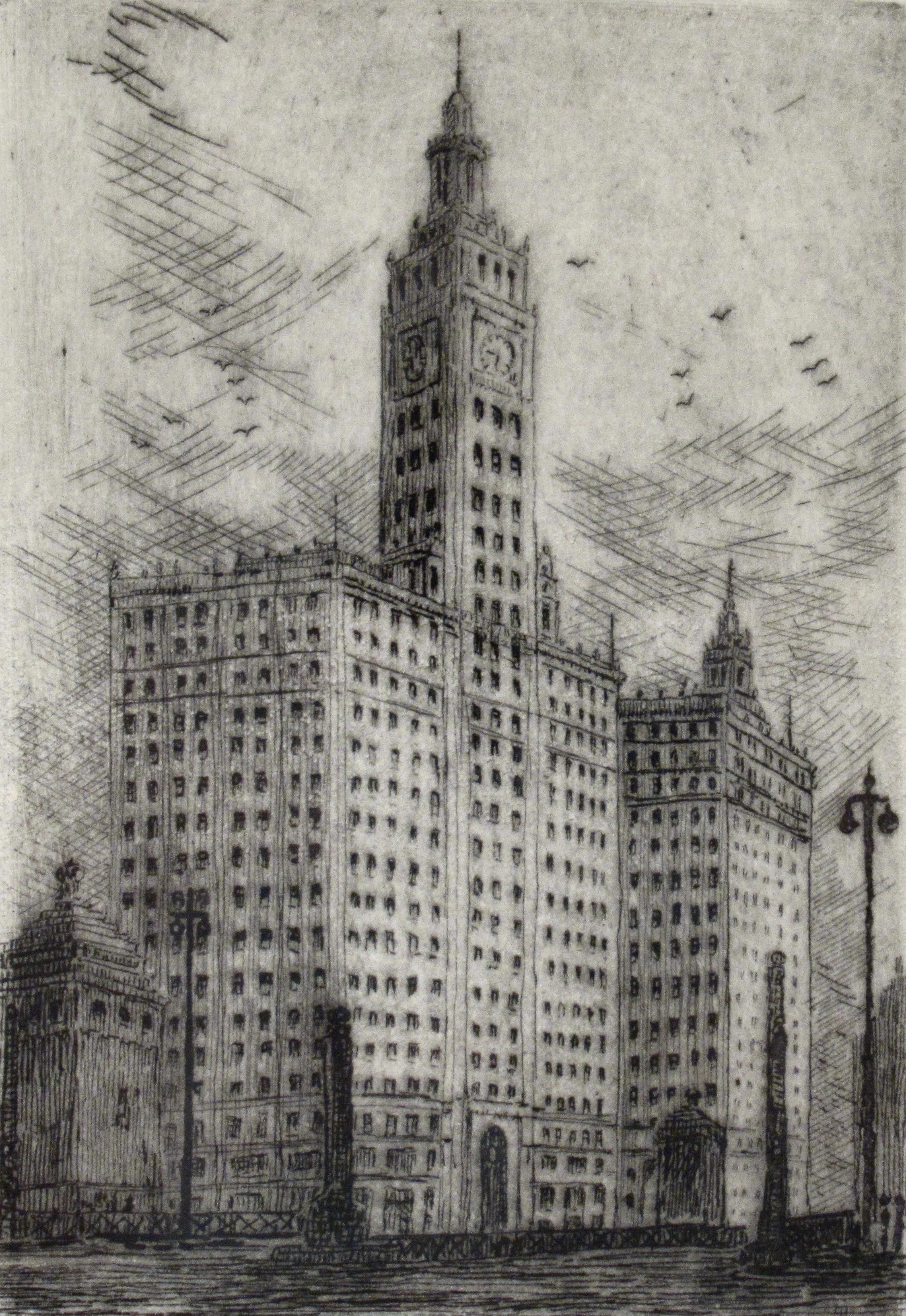 Wrigley Building (Chicago) - American Realist Print by James Swann