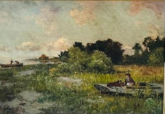 LARGE DUCK HUNTING American Impressionist LONG ISLAND, MUSEUM Frame