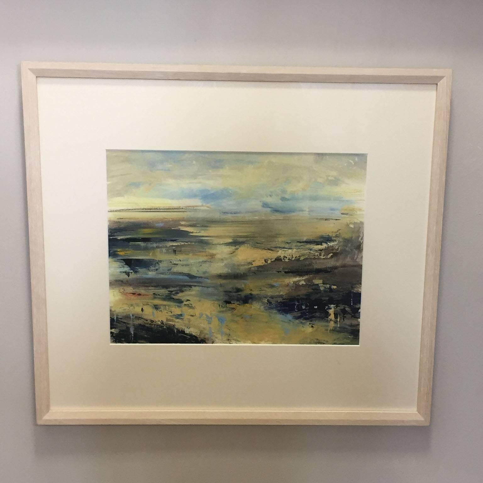 James Tatum's beautiful abstract landscape painting is of the 'River Exe Estuary.' The Exe Estuary is approximately 8 miles long, starting on the River Exe, south of Exeter, and spreading down towards the English Channel and the town of Exmouth,