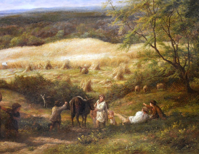 Reaping - Very Large 19th Century Royal Academy English Landscape Oil Painting  For Sale 2