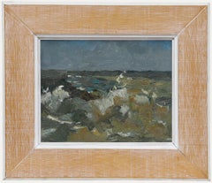 Thomas Watt (1920-1989) - Gerahmtes Öl des 20. Jahrhunderts, Breakers Low Tide