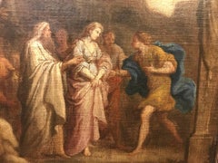 18th Century Neoclassical Oil Painting of the Trojan War: Briseis & Achilles