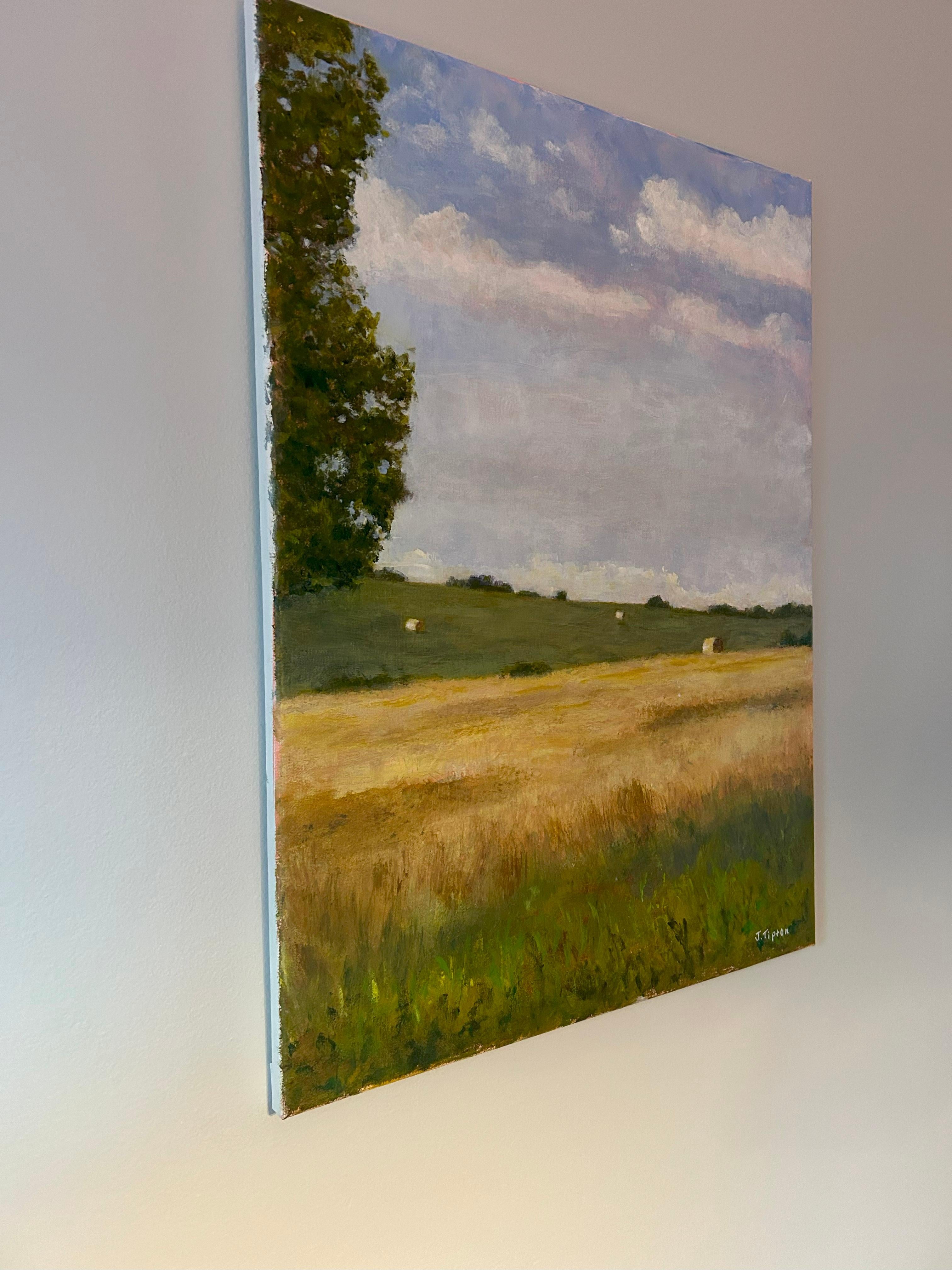 Fairland, OK, Giornata d'estate - Pittura acrilica originale di paesaggio dell'Oklahoma - Painting Impressionismo americano di James Tipton