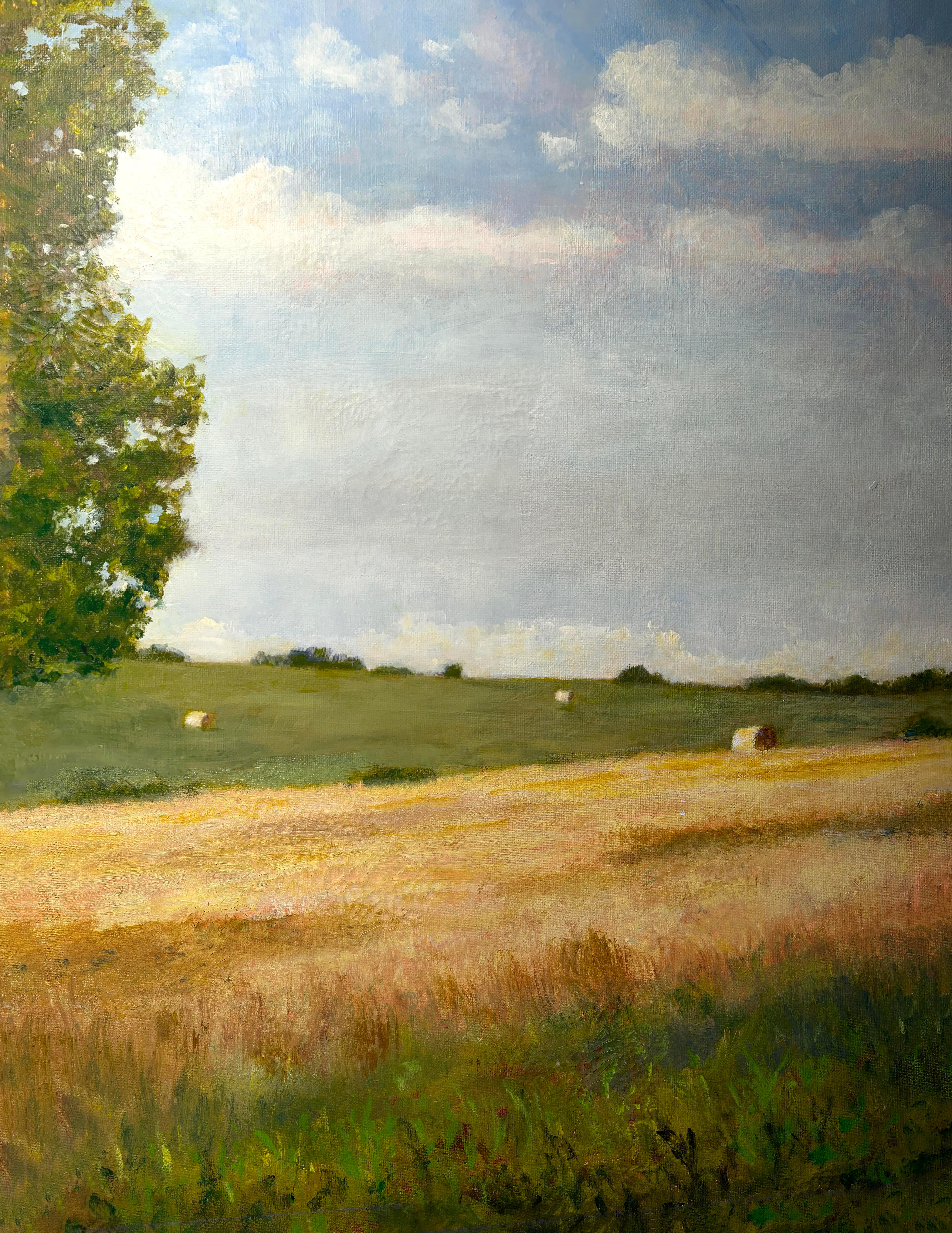 Landscape Painting di James Tipton - Fairland, OK, Giornata d'estate - Pittura acrilica originale di paesaggio dell'Oklahoma