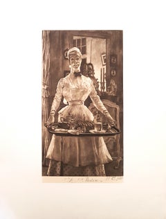 Le Matin - Original Etching by James Tissot - 1886