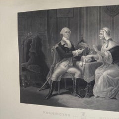19th Century Engraving. “Washington and His Mother” Published by James Tregaskis