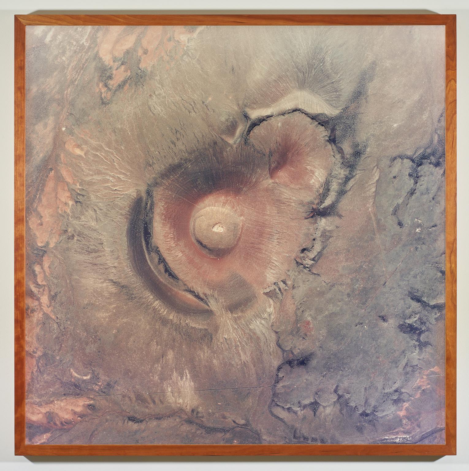 James Turrell Landscape Photograph - "1st Aerial Survey with 10 Camera" color aerial unique photograph Roden Crater